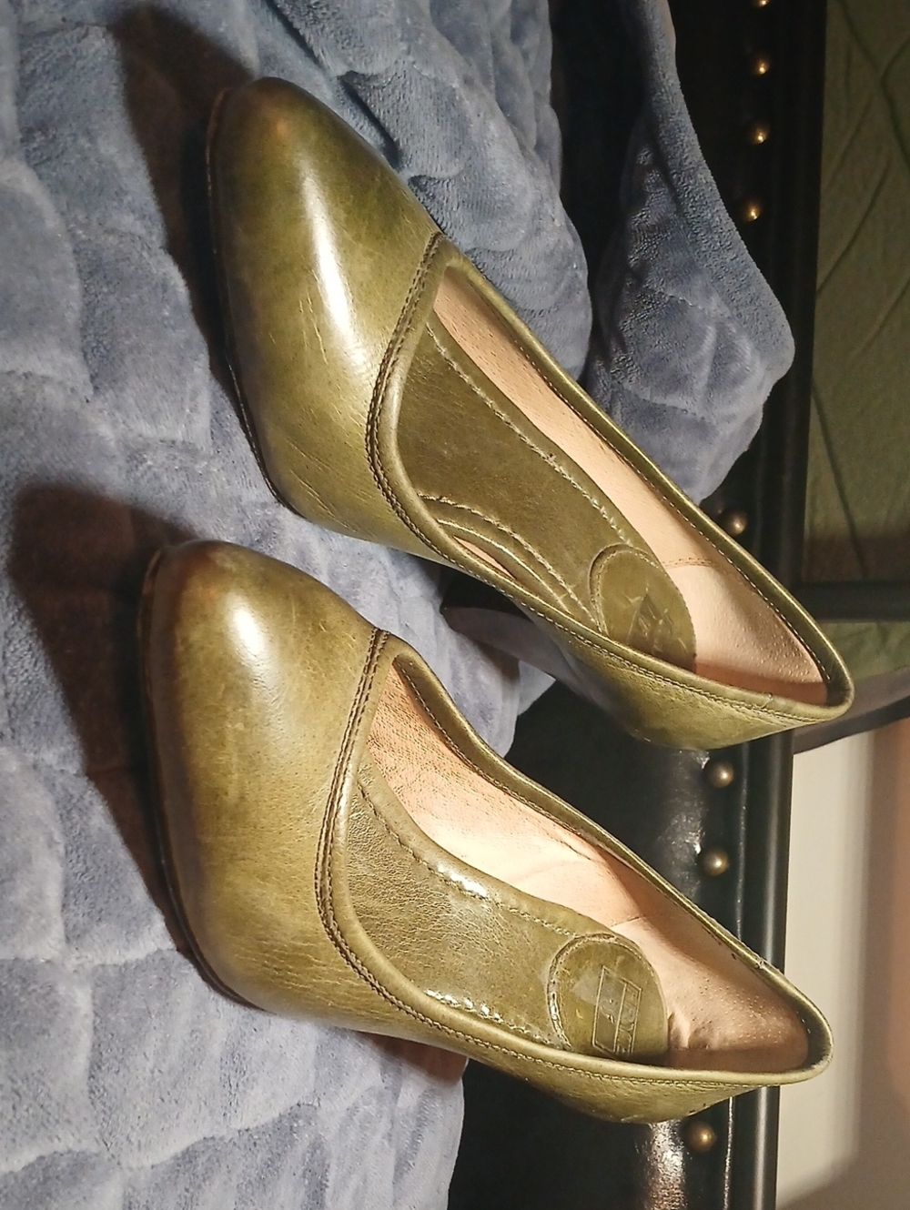 Frye Olive Green Leather Women's Pumps